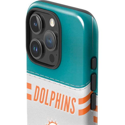 NFL Miami Dolphins White Striped iPhone 16 Pro Impact Case